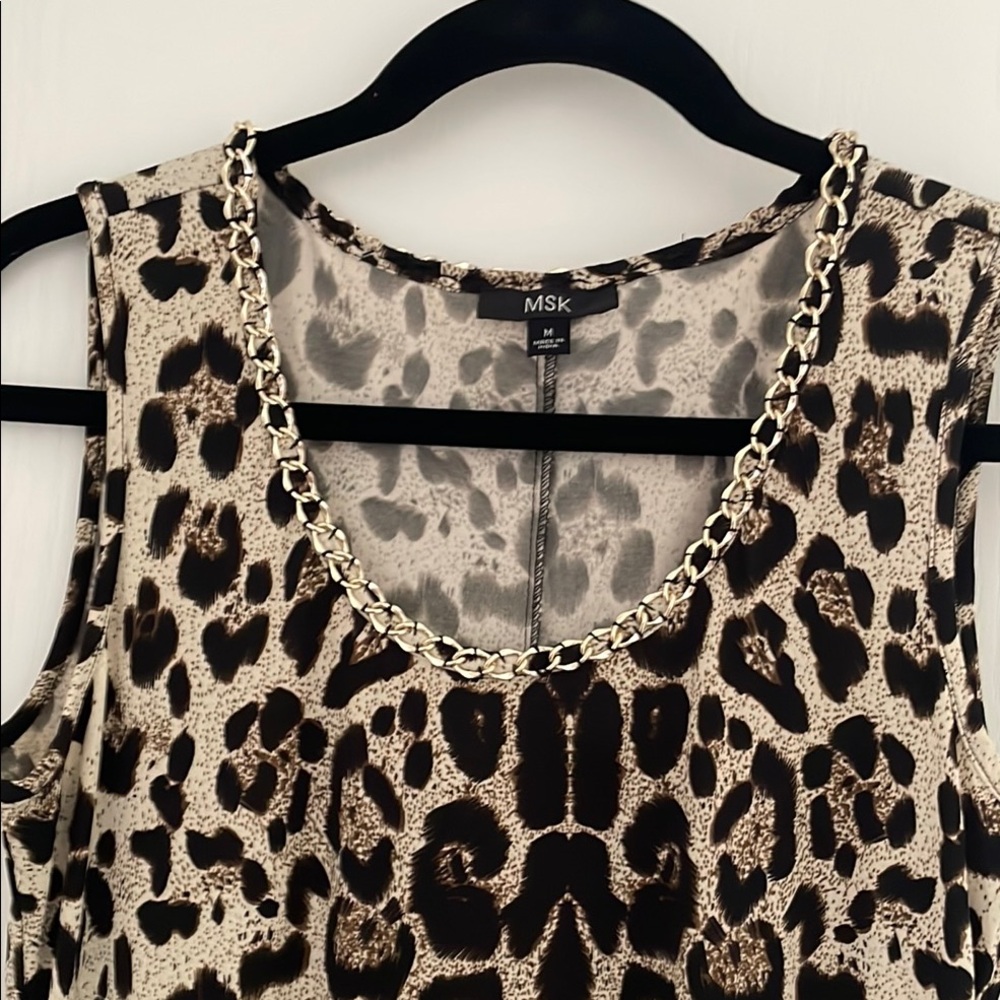 MSK Black and Brown Sleeveless Maxi Dress with Scoop Neck - Picture 2 of 5